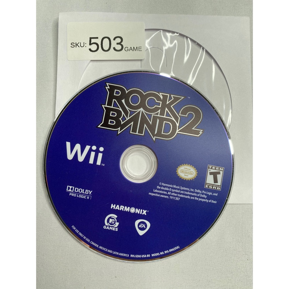 Rock Band 2 Nintendo Wii RVL-SZAE-USA-B0 Disc Only EA Harmonix